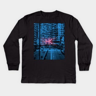 Hong Kong Neon Lights - 01 Kids Long Sleeve T-Shirt